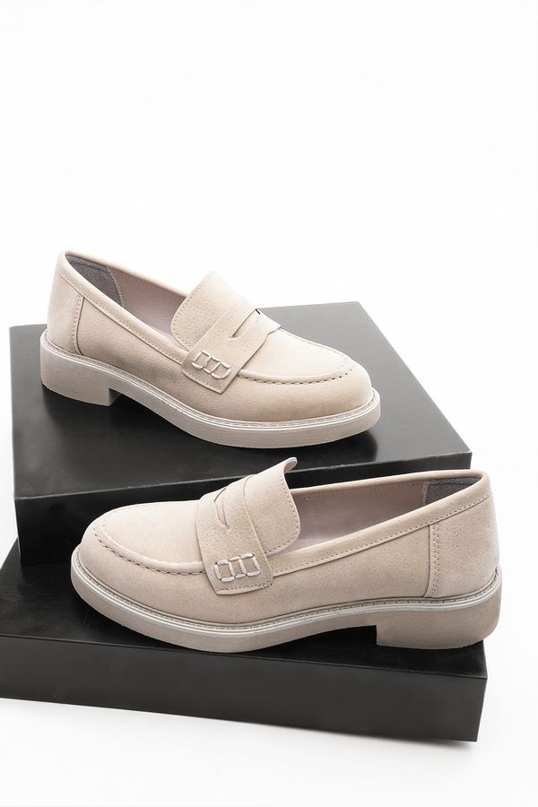 Marjin Marjin Women's Loafers Loafers Casual Shoes Andel Beige