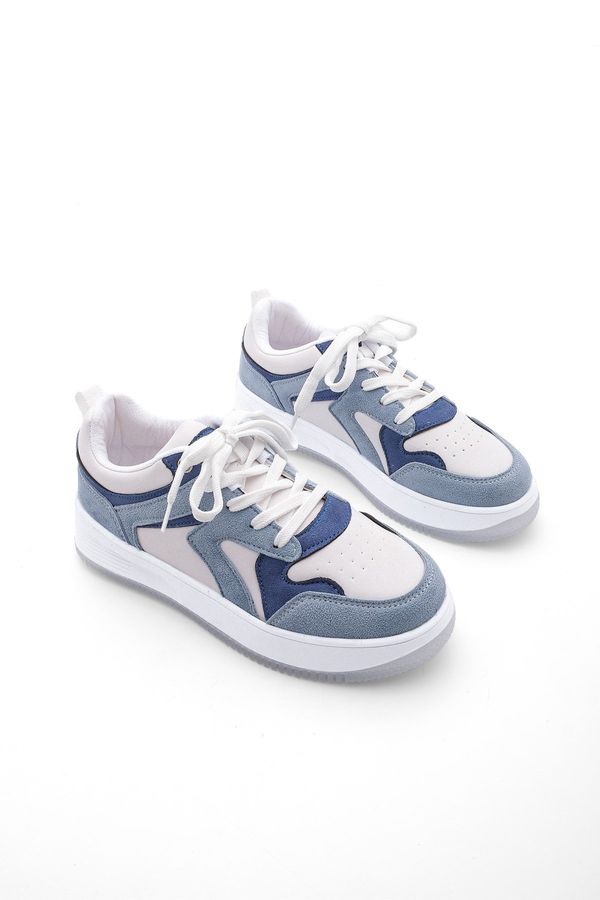 Marjin Marjin Women's Sneakers High-Sole Sports Shoes Aryan Blue