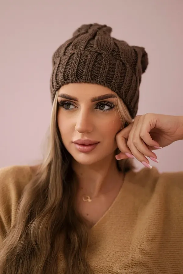 Kesi marka niezdefiniowana Cap with fleece Iwona K221 mocca