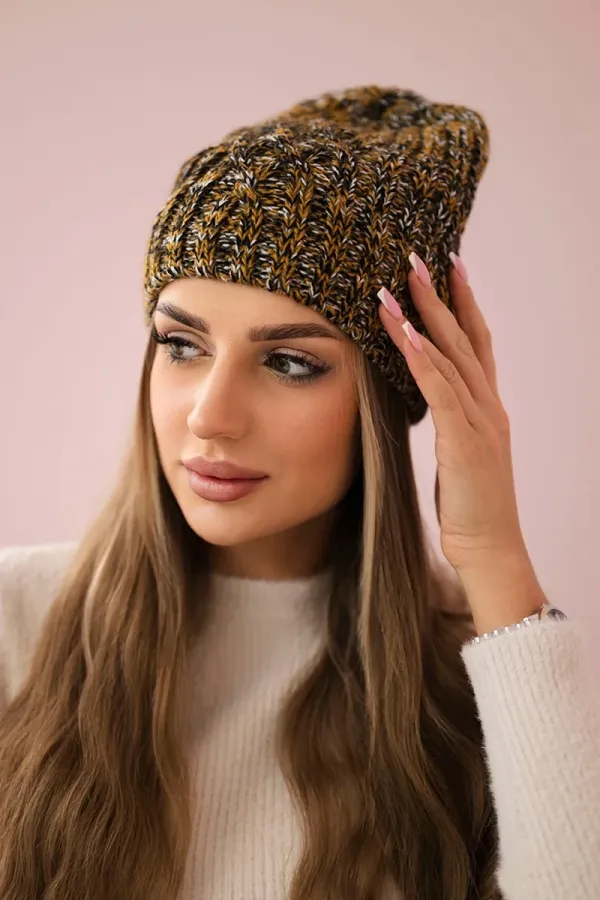 marka niezdefiniowana marka niezdefiniowana Cap with fleece Merry K225 black+mustard