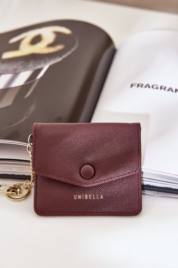 marka niezdefiniowana marka niezdefiniowana Card Holder With Golden Keychain Eco Leather Brown Iritinme