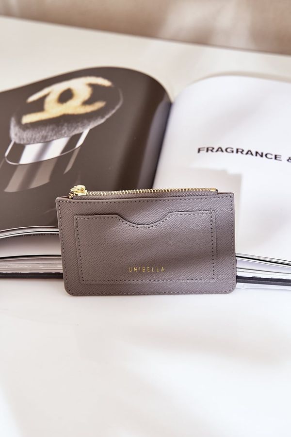 marka niezdefiniowana marka niezdefiniowana Card Holder Women's Wallet With Keychain Gray Therinore