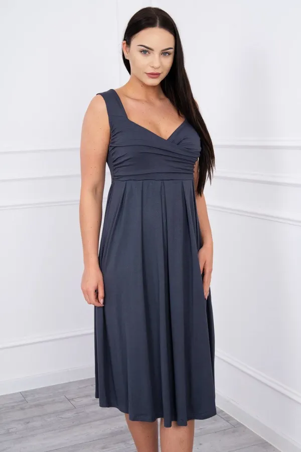 marka niezdefiniowana marka niezdefiniowana Dress with wide straps graphite