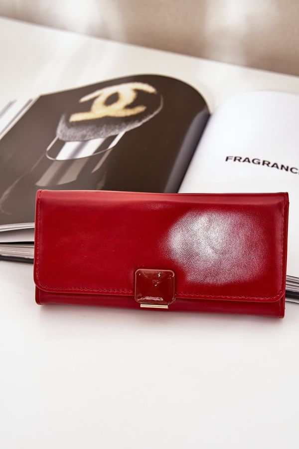 marka niezdefiniowana marka niezdefiniowana Eco Leather Smooth Women's Wallet Red Erolia