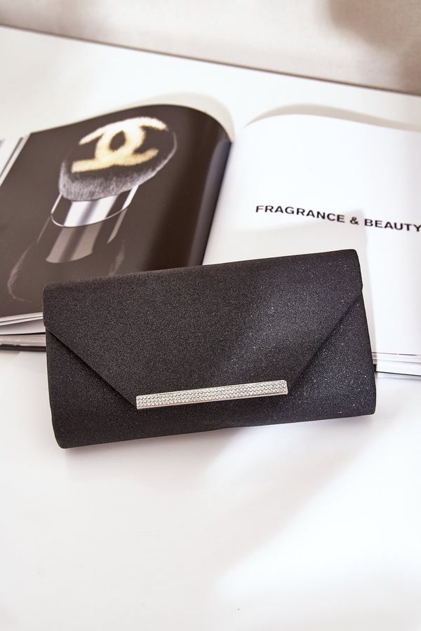 marka niezdefiniowana marka niezdefiniowana Elegant Clutch Bag With Glitter Black Remiala