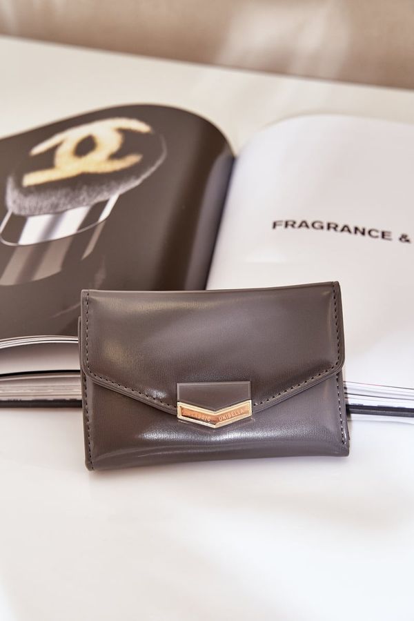 marka niezdefiniowana marka niezdefiniowana Lacquered Women's Wallet Dark Gray Rahner