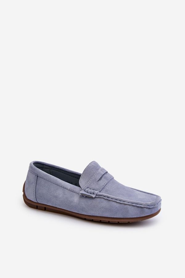 marka niezdefiniowana marka niezdefiniowana Men's Suede Moccasins Dark Blue Wesley