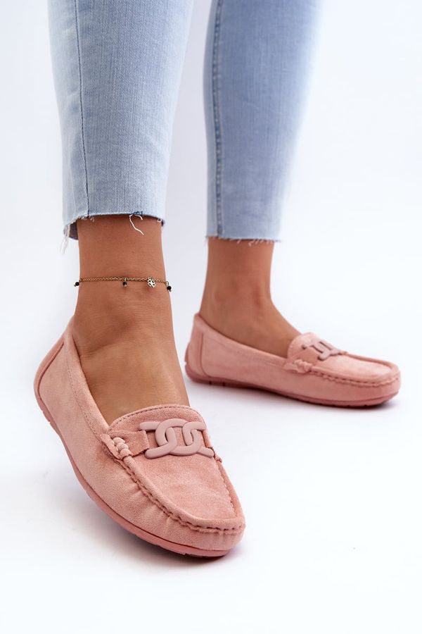 marka niezdefiniowana marka niezdefiniowana Women's Fashionable Suede Moccasins Light Pink Rabell