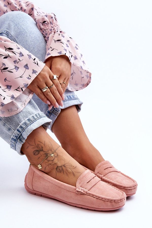 marka niezdefiniowana marka niezdefiniowana Women's Suede Moccasins Light Pink Lenvie