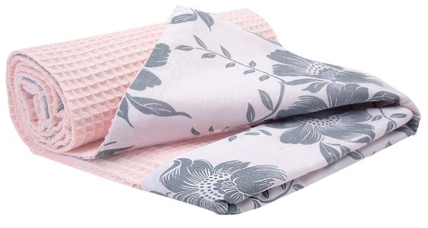Medi Partners Medi Partners Blanket 75x100 cotton + cotton Waffle – Berry + light pink Waffle