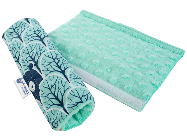 Medi Partners Medi Partners Cotton + minky car seat belt protector – Forest + minky minky