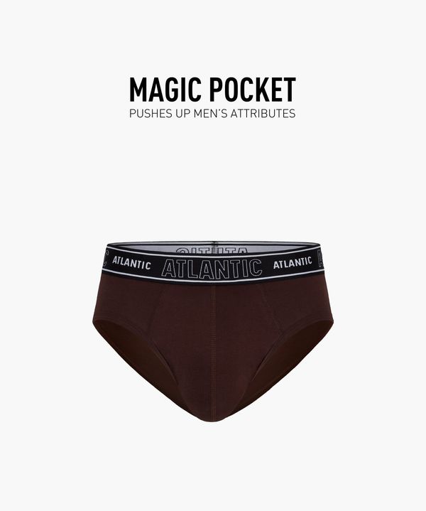 Atlantic Men ́s briefs ATLANTIC Magic Pocket - brown