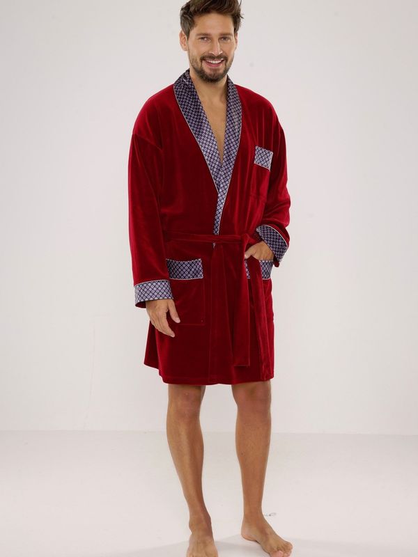 De Lafense Men's bathrobe De Lafense 772 Bonjour short M-2XL burgundy 069