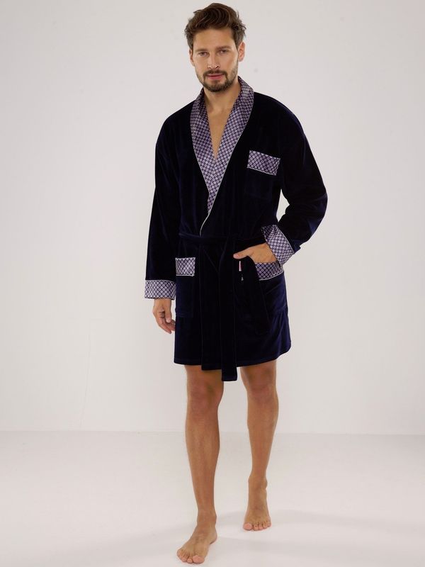 De Lafense Men's bathrobe De Lafense 772 Bonjour short M-2XL navy blue 042