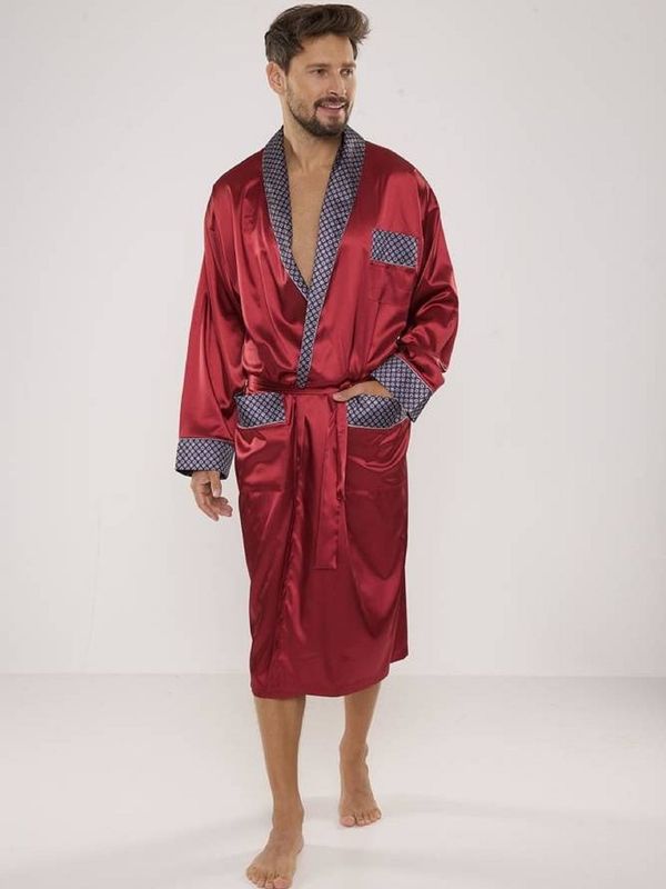 De Lafense Men's bathrobe De Lafense 940 Satin M-4XL burgundy 069