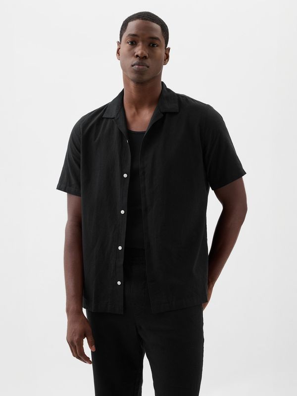 GAP Men's Black Linen Shirt GAP