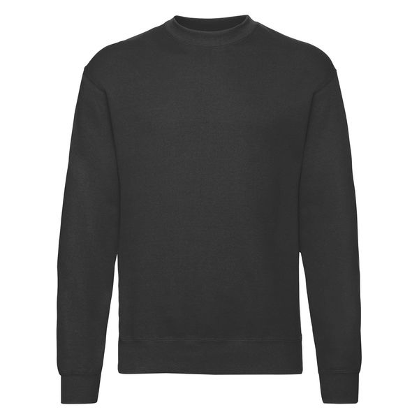 Fruit of the Loom Men's Black Sweatshirt Set-in Sweat Fruit of the Loom