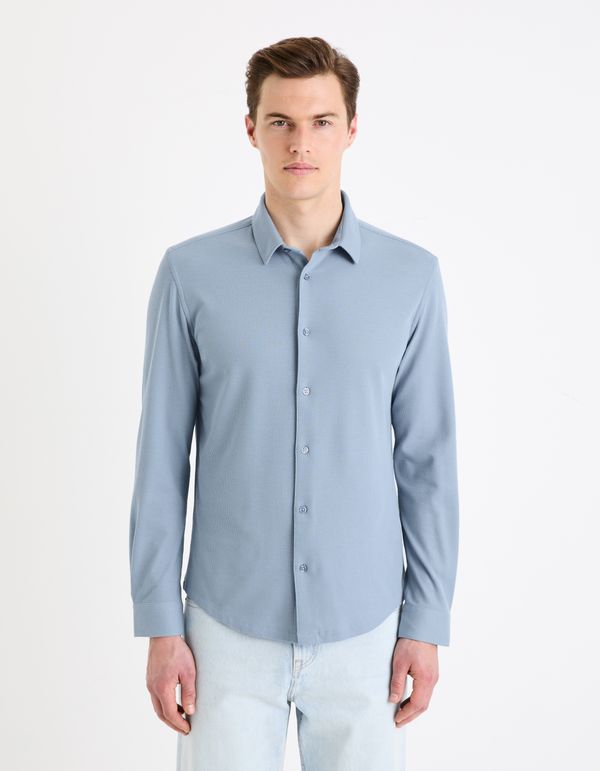 Celio Men's blue shirt Celio Gawaffle regular fit