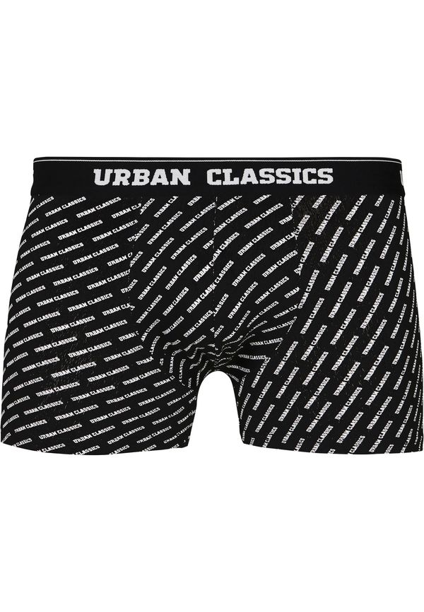 Urban Classics Men's Boxer Shorts 5-Pack White/Black/Lettering/Striped/Striped