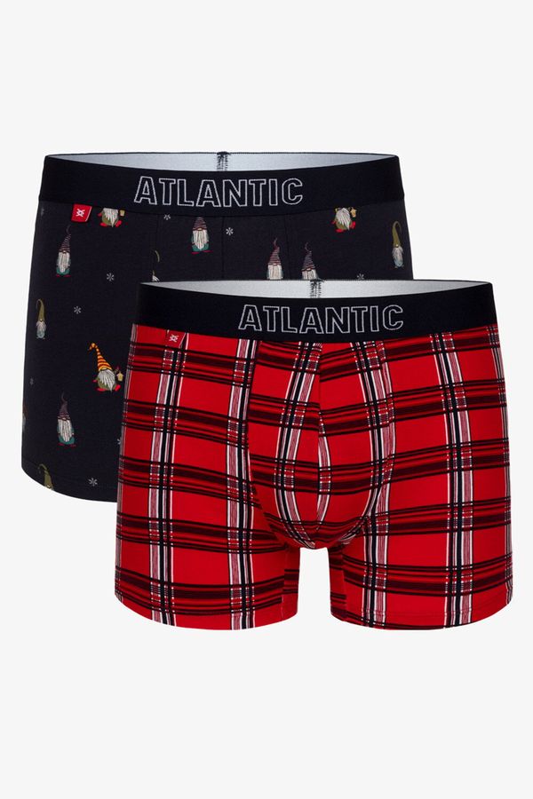 Atlantic Men's Boxer Shorts ATLANTIC 2Pack - Dark Blue/Red