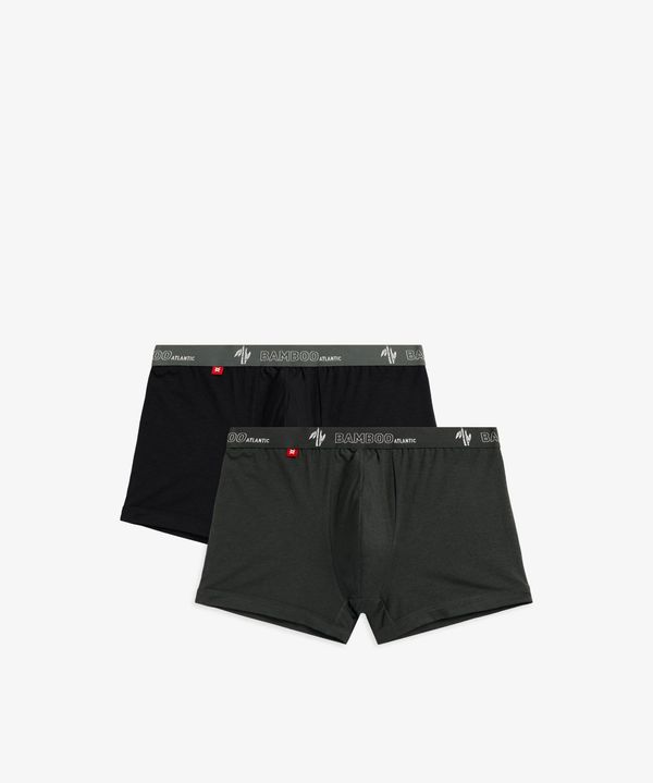 Atlantic Men's Boxer Shorts ATLANTIC 2Pack - Khaki/Black