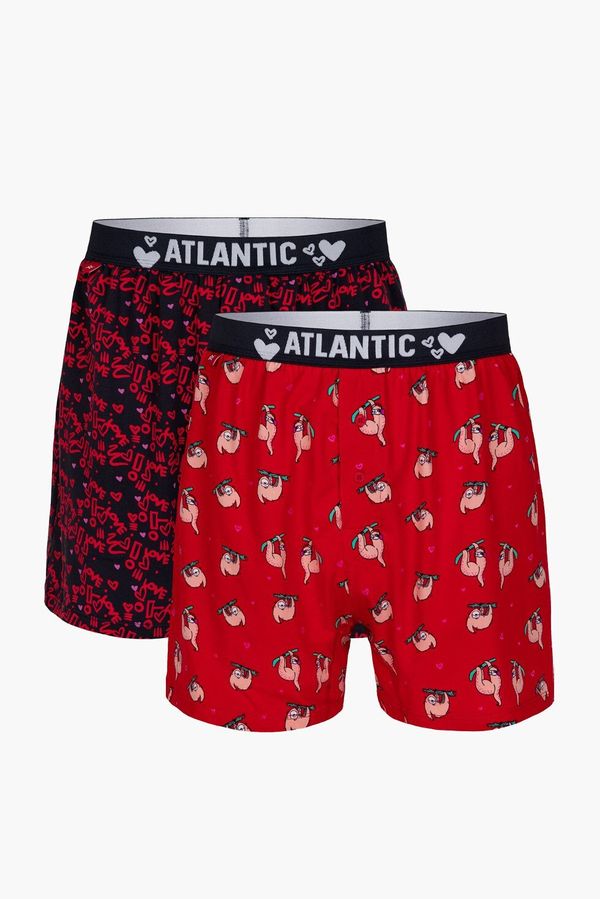 Atlantic Men's boxer shorts ATLANTIC 2Pack - red/dark blue