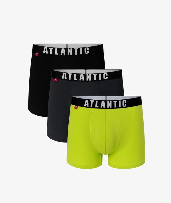Atlantic Men's Boxer Shorts ATLANTIC 3Pack - Black, Graphite, Lime