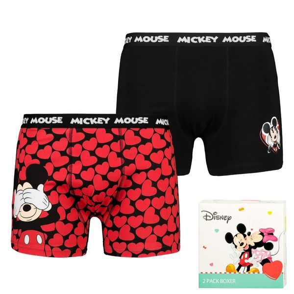 Licensed Men's boxer shorts Mickey Love 2P Gift Box - Frogies