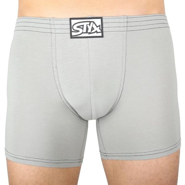 STYX Men's boxers Styx long classic rubber light gray