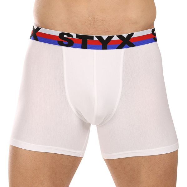 STYX Men's boxers Styx long sports elastic white tricolor