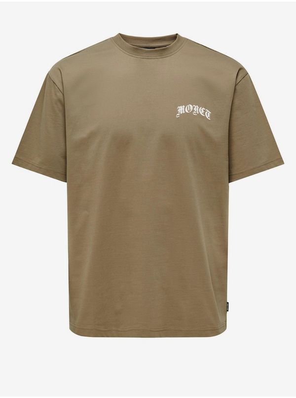 Only Men's Brown T-Shirt ONLY & SONS Art - Men's