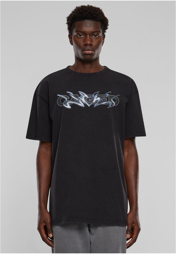 MT Upscale Men's Cagedchrome Acid Heavy Oversize T-Shirt - Black