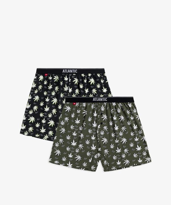 Atlantic Men's Classic Boxer Shorts with Buttons ATLANTIC 2PACK - Multicolored