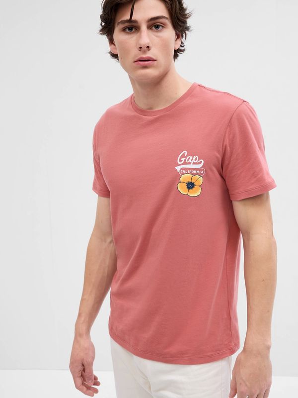 GAP Men's coral T-shirt with GAP logo