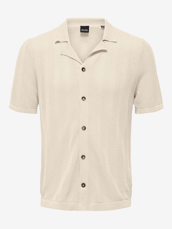 Only Men's cream knitted shirt ONLY & SONS Diego