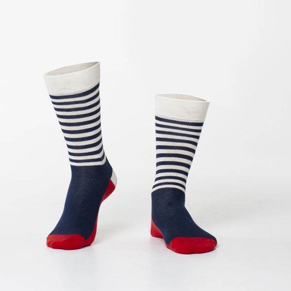 FASARDI Men's dark blue striped socks