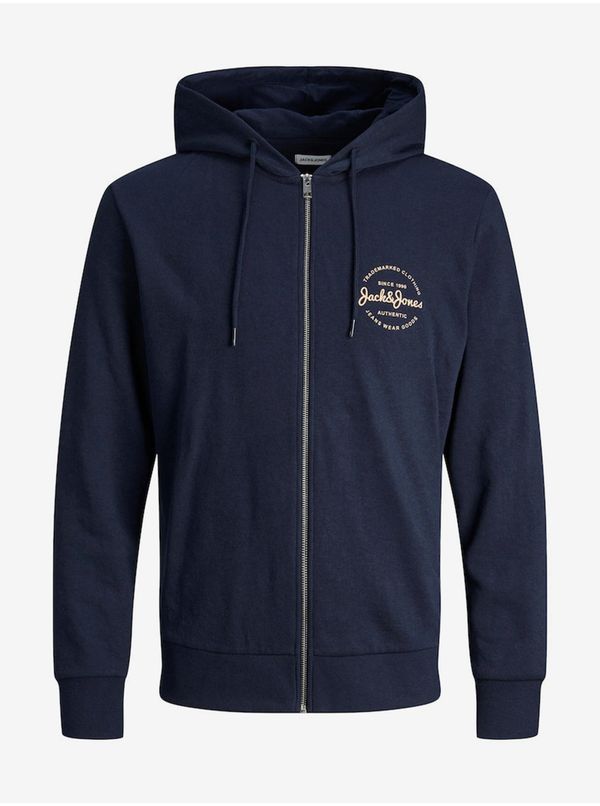 Jack & Jones Men's Dark Blue Zipper Hoodie Jack & Jones Forest - Men's