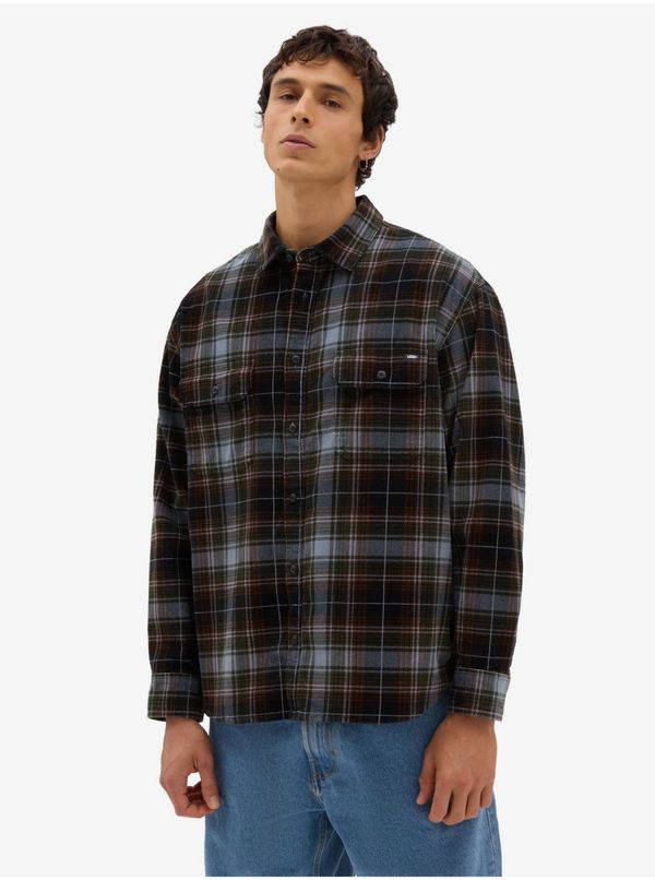 Vans Men's Dark Brown Plaid Flannel Shirt VANS Mayhill - Men's