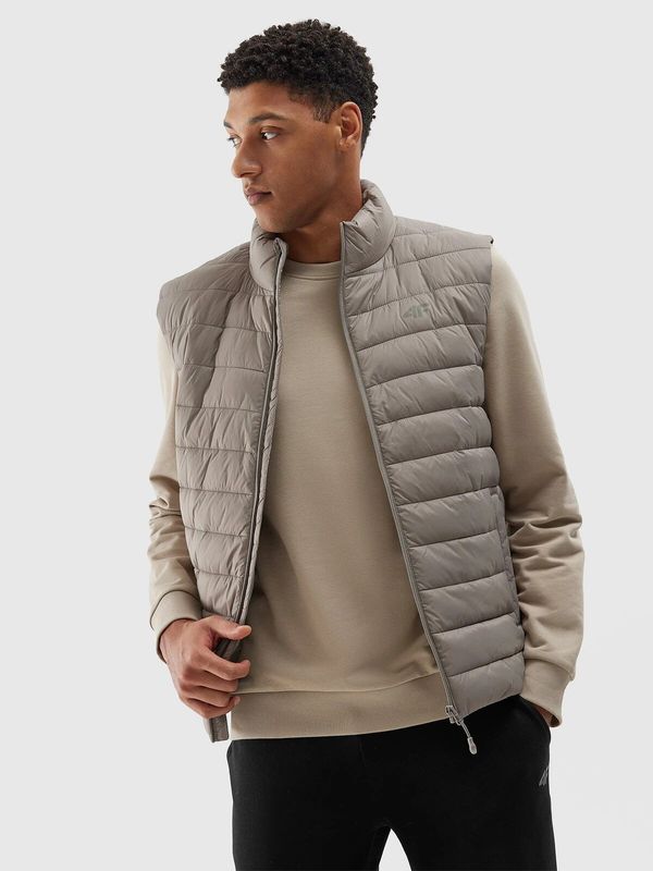 4F Men's down vest with recycled 4F filling - beige