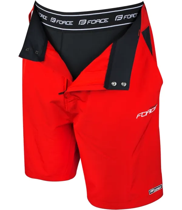 Force Men's Force Blade MTB Bib Shorts with Removable Chamois Red, S