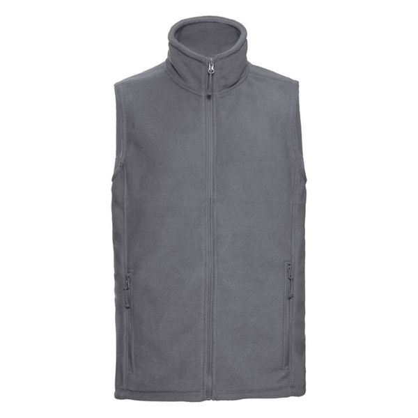 RUSSELL Men's grey fleece vest pill-free fleece Russell