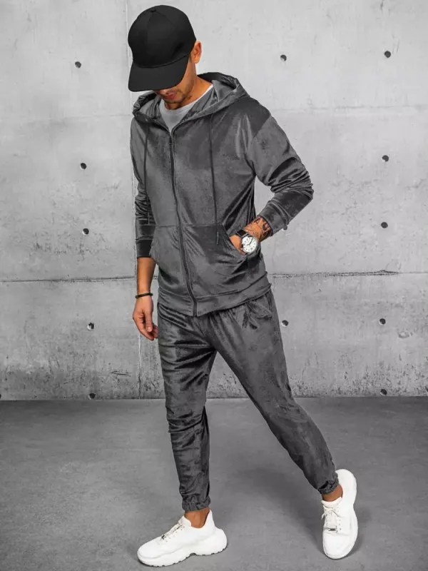 DStreet Men's Grey Velour Dstreet Tracksuit