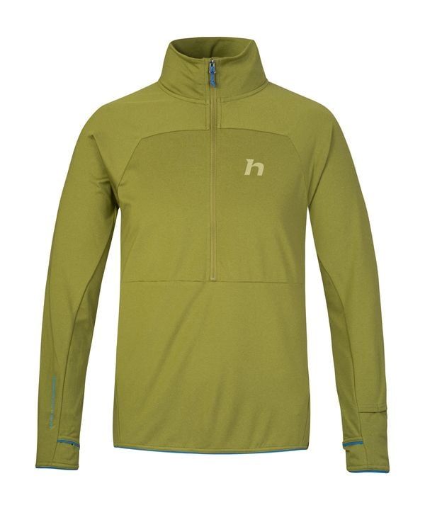 HANNAH Men's half-zipped functional sweatshirt Hannah ETHAN HZ lima bean green mel