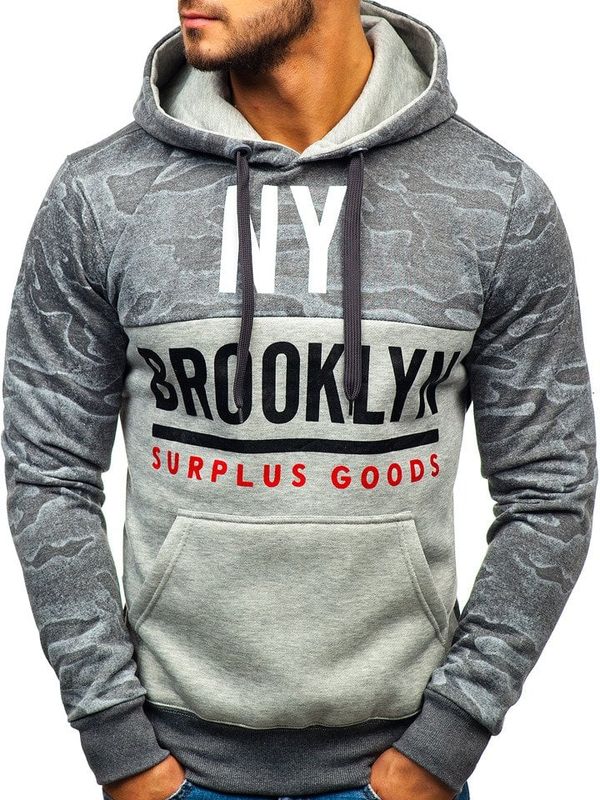 Kesi Men's hooded sweatshirt "Brooklyn" DD58 - dark gray,