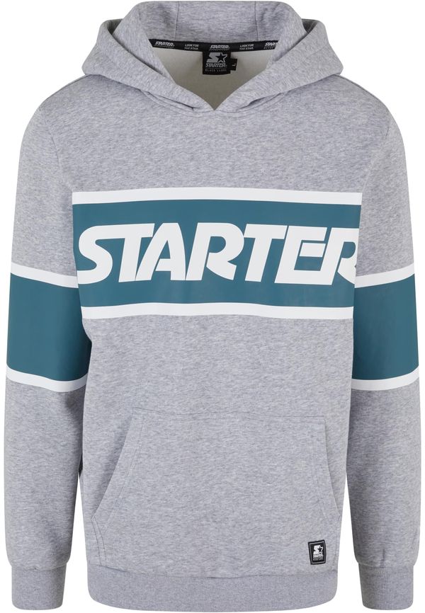 Starter Black Label Men's hoodie Starter Across Stripe Hoodie gray melange/turquoise