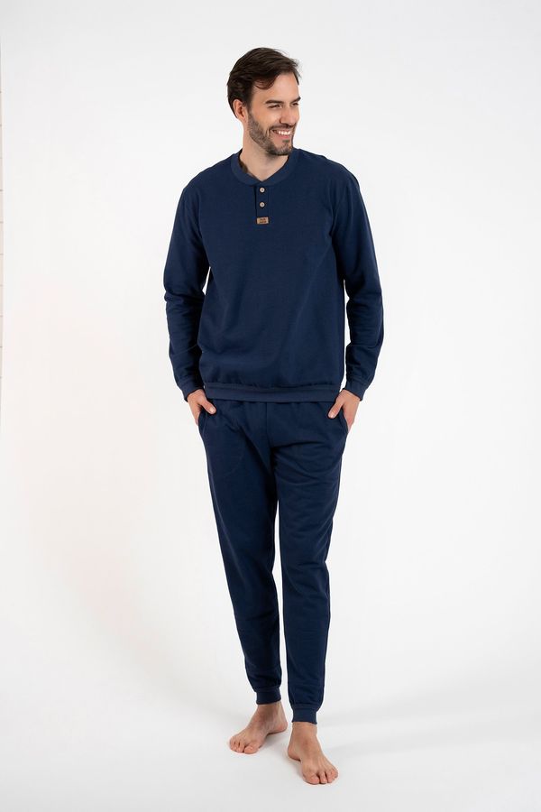 Italian Fashion Men's Leader tracksuit, long sleeves, long pants - dark blue