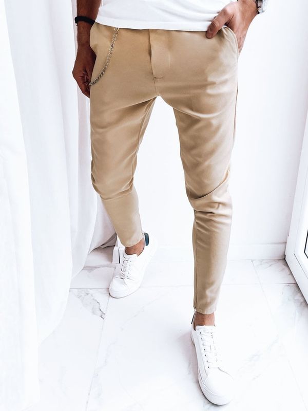 DStreet Men's Light Beige Casual Trousers Dstreet