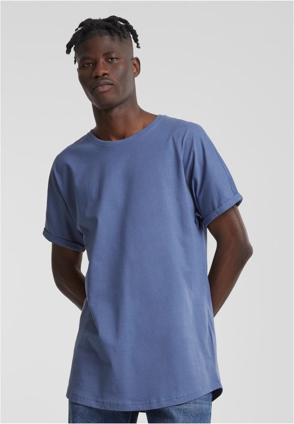 Urban Classics Men's Long Shaped Turnup Tee T-Shirt - Blue