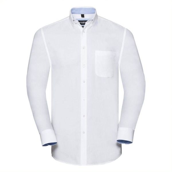 RUSSELL Men's Long Sleeve Fitted Shirt Oxford Shirt R920M 100% organic cotton 140 g