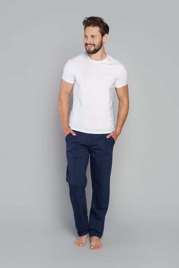 Italian Fashion Men's Long Sweatpants Ren - Navy Blue